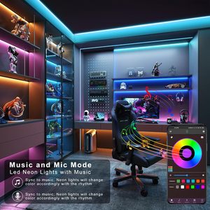 Ruban <span class=keywords><strong>LED</strong></span> <span class=keywords><strong>RGB</strong></span> Ledagic de 30 mètres avec matériau PC pour une utilisation en intérieur, synchronisation musicale, télécommande, application de contrôle, IP44, <span class=keywords><strong>2</strong></span> rouleaux - Product Image 2