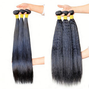 Lots de Cheveux Humains 100% Naturels Raides et Raides Crépus, Noir Naturel, 100g, 8-32 pouces, Vente en Gros - Product Image 1