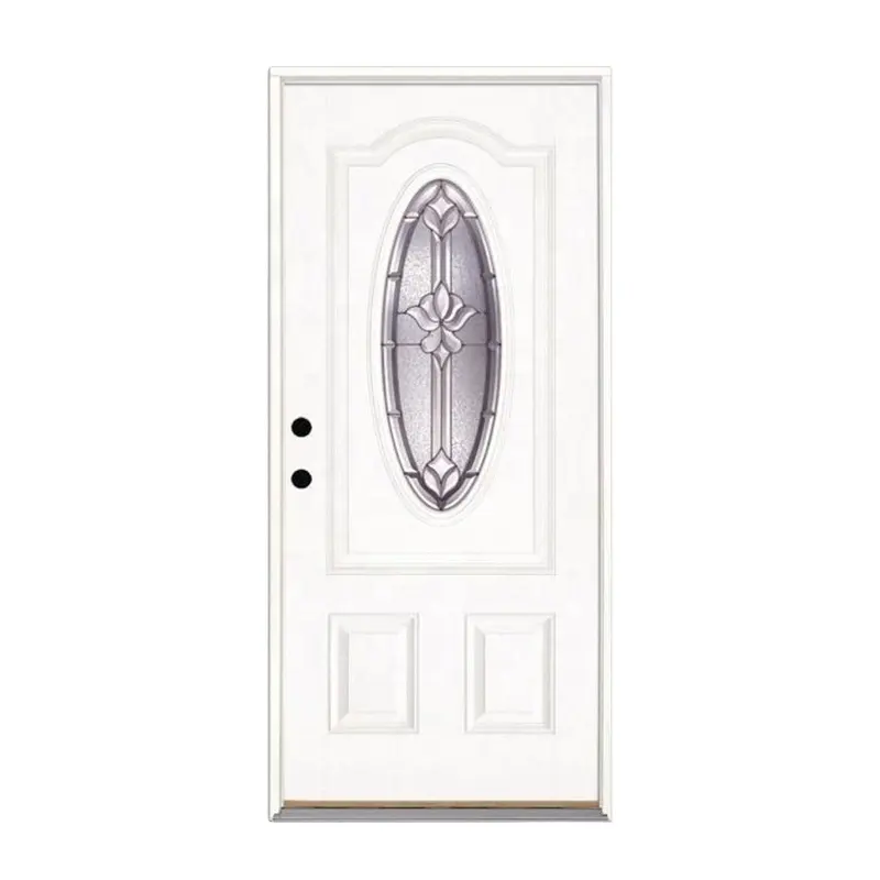 Hermosa Puerta de precio competitivo Casa Diseño de interiores Panel americano Puerta de acero con vidrio