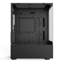Boîtier de jeu Black Mid Tower, alimentation ATX standard, support Micro-ATX, panneau latéral en verre trempé, 5 ventilateurs préinstallés, en stock