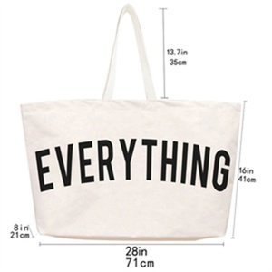 Hot Selling Factory Custom Logo <b>Printed</b> Eco Recycled Cotton <b>Extra</b> <b>Large</b> Size Canvas Tote Messenger Bag with Embroidery Letter - Product Image 2