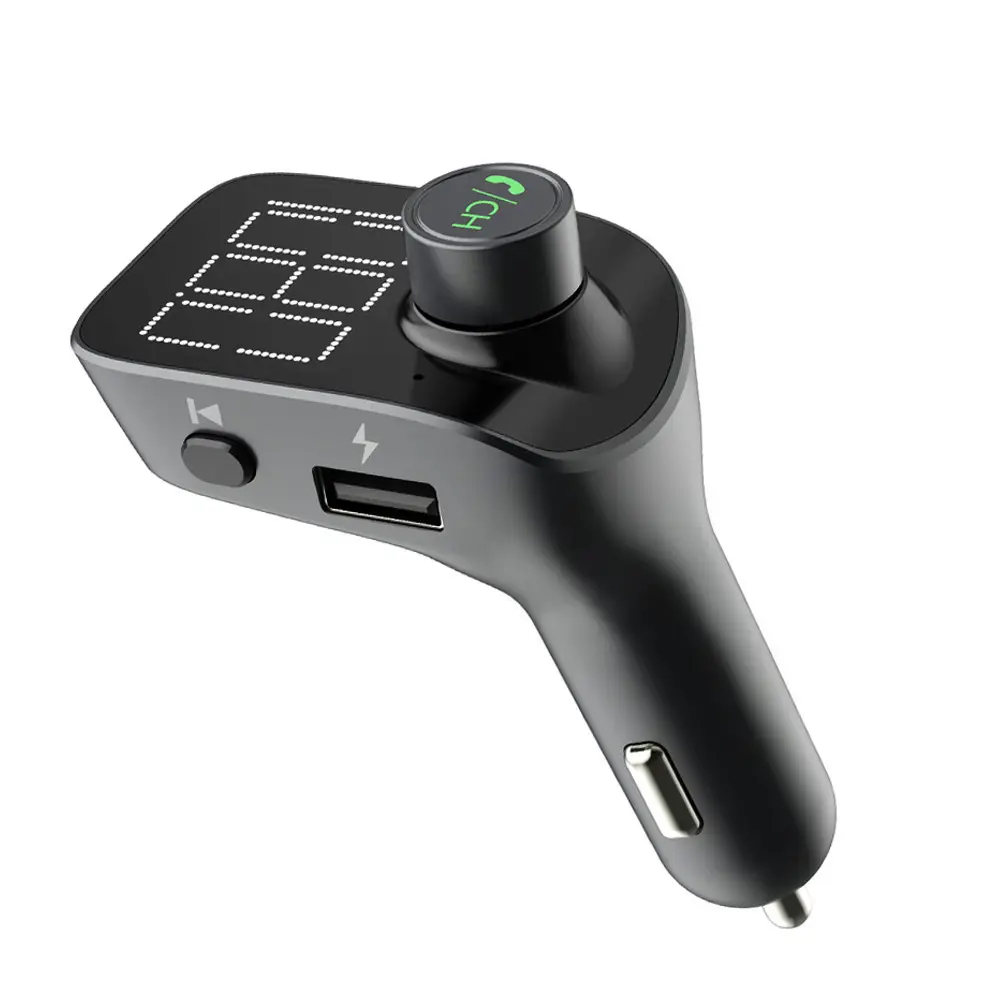 Bluetooth carro fm transmissor microfone embutido kits de carro mãos livres BT 5.0 adaptador sem fio entrada AUX carro mp3 player