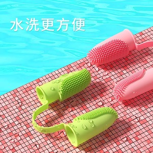 Brosse à dents double doigt verte 25x25x200mm pour le nettoyage des dents des chats et des chiens - Product Image 3