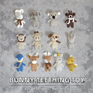 Offre Spéciale : Hochet Bébé Lapin Brodé Personnalisé, en Crochet, Tissu en Coton Rembourré, Jouet Sensoriel Apaisant pour <span class=keywords><strong>la</strong></span> Dentition - Product Image 2