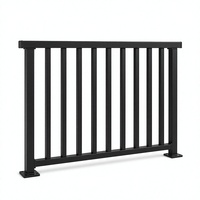Système de balustrade de balcon en métal noir, sans soudure, connexion par boulons, taille et couleur personnalisées