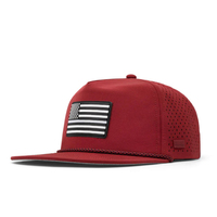 Casquette de baseball personnalisée OEM à séchage rapide, perforée avec patch en caoutchouc, visière plate, résistante à l'eau, pour le sport et les activités de plein air, style snapback
