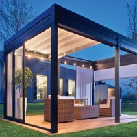 Auvent moderne électrique extérieur avec toit en pergola, auvent rétractable en aluminium écologique avec auvent en PVC, élégant et vert