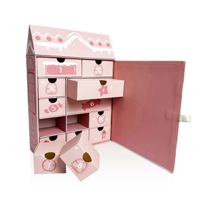 Tái Sử Dụng Độc Đáo Nhà Hình Dạng Quà Tặng Bao Bì Giáng Sinh Đếm Ngược Mù Hộp Tùy Chỉnh 12 Ngày Advent Lịch - Product Image 1