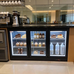 Refrigerador Exhibidor de <span class=keywords><strong>Cerveza</strong></span> con 3 Puertas Corredizas de Vidrio, Enfriador de Botellas Bajo Mostrador, Vitrina Refrigerada para Bar - Product Image 1