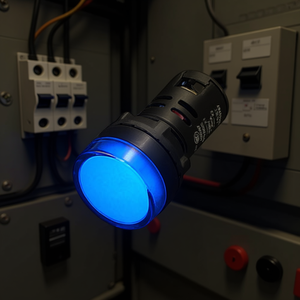 Lampe indicatrice bleue 220V LED pour panneau électrique - Product Image 3