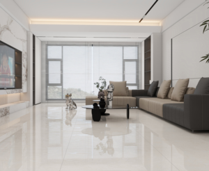 Piastrella in Gres Porcellanato Smaltato 1000x1000mm, Motivo Marmo Beige, Facile Manutenzione, Resistente alle Macchie, Garanzia <span class=keywords><strong>5</strong></span>+ Anni per Hall di Hotel - Product Image 4