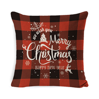 En stock, coussin décoratif de Noël, housse de coussin en lin, housse de coussin de Noël avec motif Père Noël, cerf, flocon de neige, bonhomme de neige