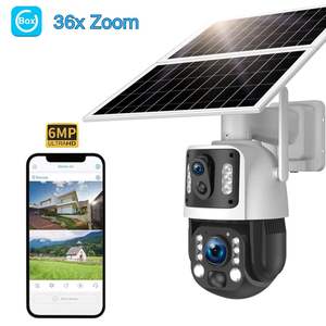 Lente dual Dual View Smart Wifi Batería solar IP66 20W Panel solar con UBOX <span class=keywords><strong>APP</strong></span> 36X <span class=keywords><strong>Zoom</strong></span> opcional Cámara <span class=keywords><strong>de</strong></span> <span class=keywords><strong>Audio</strong></span> bidireccional PTZ - Product Image 1