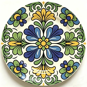 Plato de Cena con Diseño Floral <span class=keywords><strong>Tradicional</strong></span> Personalizado al por Mayor, Vajilla <span class=keywords><strong>Mexicana</strong></span> y Marroquí - Product Image 3