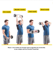 Barre de triceps multi-prise VANBO en gros pour hommes et femmes, barre de triceps de 34,5 pouces avec manchon de 50 mm pour l'entraînement des bras à domicile et en salle de sport