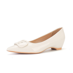 Elegant Patent Leather <b>Pointed</b> <b>Toe</b> <b>Flats</b> With Buckle Slip-On Women's All Seasons <b>Flat</b> Shoes - Product Image 5
