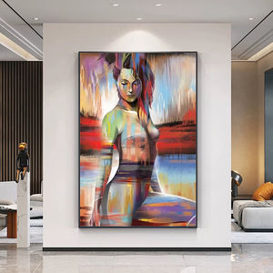 Pintura al Óleo Abstracta de Mujer Desnuda Nórdica Pintada a Mano sobre Lienzo, Arte de Pared Moderno para Sala de Estar, Decoración Única, Póster de Mujer Sexy Horizonte - Product Image 3