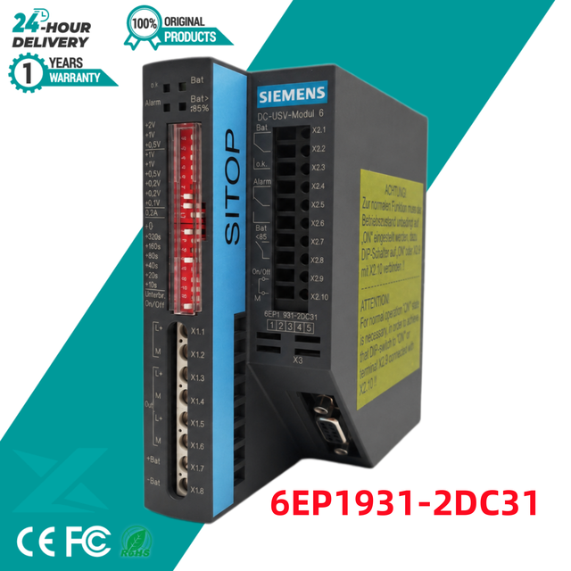 Siemens 6EP1931-2DC31 Original SITOP DC UPS Module 24V 6A With Serial Interface DIN Rail Battery Backup Power Supply