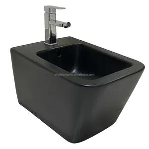 Nouveau Design Salle De Bain Offre Spéciale Noir Mat Rectangulaire Allongé Mural Toilette Bidet