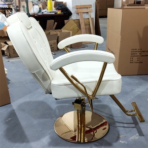Chaise de Salon Classique Rose Siman <span class=keywords><strong>en</strong></span> Promotion, Fauteuil de Coiffeur Vintage Finition Or Rose <span class=keywords><strong>en</strong></span> Cuir Synthétique, Chaise de Barbier d'Importation pour <span class=keywords><strong>Coiffure</strong></span> - Product Image 4