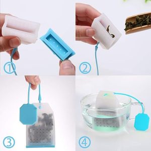 Lot de 6 infuseurs à thé en silicone avec poignée, logo personnalisé, qualité alimentaire, filtre à thé pour thé en vrac - Product Image 3