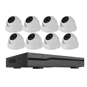 Poe Nvr Camera 8 Channel 5MP HD Poe Kit Security CCTV Camera Poe NVR Kit System With 8pcs IR Waterproof Dome Camera