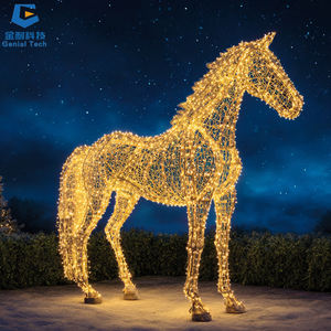 SGML29 IP65 Éclairage commercial à LED en soie, sculpture lumineuse, motif cheval, pour les fêtes de Noël, Halloween, Pâques - Product Image 1