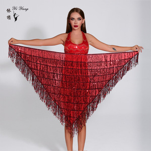 Halloween danza del ventre frangia triangolo sciarpa catena in vita asciugamano pratica scena Performance di scena <span class=keywords><strong>gonna</strong></span> alla vita - Product Image 5