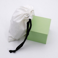 Pochette à cordon en toile de coton personnalisée en usine, sac en coton à cordon unique, sac cadeau pour bracelet, sac à cordon en velours pour écouteurs, avec logo