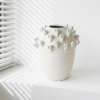 Vase en céramique fait main avec relief 3D, glaçure bleue effet goutte, style rustique Wabi Sabi, pour la décoration de la maison et du salon, vente en gros
