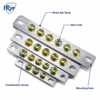 Barre de terre en laiton pour bornier de mise à la terre, 1-5 AWG, 50 A, connexion à vis, barre de terre neutre pour panneau de distribution