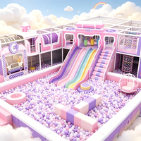 Aire de jeux intérieure pour enfants sur le thème des macarons, parcs d'attractions pour enfants avec toboggan, fosse à balles, labyrinthe
