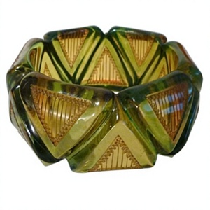 Fancy Geometric Acrylic Resin Bangle Set Black <b>Red</b> Gold Plated Classic Stylish Unisex <b>Bracelet</b> Agate Inlay Bezel Setting Woman - Product Image 3