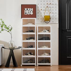 منظم أحذية من قطعة واحدة سهل التركيب من دايوه، خزانة أحذية بلاستيكية محمولة قابلة للطي مع شعار مخصص - Product Image 5