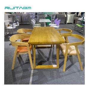 RUITAI-Juego de cantimplora duradero con mesa de plástico y sillas de PVC, muebles de comedor de cafetería para Empleados Escolares de fácil limpieza al por mayor - Product Image 4