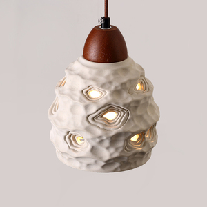 Lustre suspendu en ciment décoratif d'intérieur moderne à tête unique, industriel et rustique - Product Image 2
