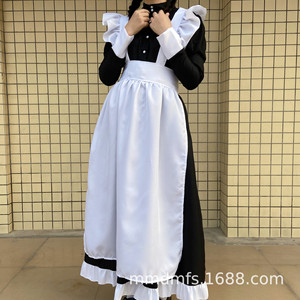 Black And <b>White</b> Maid Outfit Gothic Long Dress For Women Anime Costume S 4XL - Product Image 2