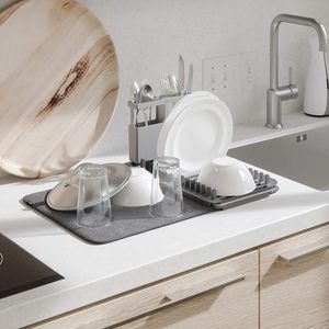 Kitchen Countertop Multifunctional Fork Spoon Drying <b>Rack</b> Kitchen Storage Draining <b>Rack</b> With Mat - Product Image 5