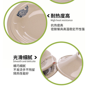 Assiette ronde profonde en mélamine imitation porcelaine A5, assiette en plastique, assiette pour riz/Hot Pot, assiette à accompagnement pour hôtel et restaurant - Product Image 5