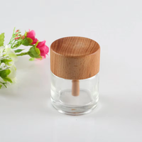 Vente en gros de flacons de parfum/désodorisant en verre de 60 ml avec bouchon à vis en bois et impression sérigraphique