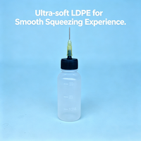 Botol Aplikator Presisi LDPE 30ml dengan Ujung Jarum Stainless Steel & Skala untuk Pengeluaran Serum Perawatan Kulit, Losion, dan Pelumas