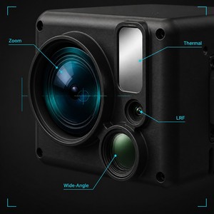 แท่นยึดกล้อง AI แบบ 4-in-1 พร้อมเซ็นเซอร์ 4 ตัว ซูมออปติคอล 17 เท่า ความละเอียด 20MP และ 12MP มุมกว้าง กล้องถ่ายภาพความร้อน 640x512 พร้อมเครื่องวัดระยะด้วยเลเซอร์ 1500 เมตร - Product Image 4