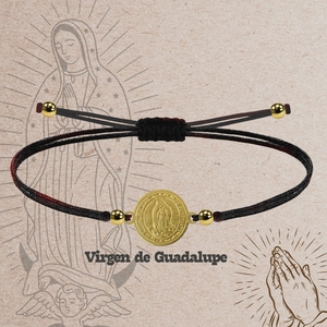 Oro pregiato vergine di Guadalupe con perline bracciale in acciaio inox Catholic Saint bracciale - Product Image 2