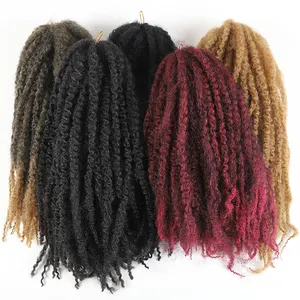 Wholesale 18 Inch 60g 100% Synthetic Fiber Marley Braid Afro Kinky Braid Hair Afro Kinky Twist Hair Marley Hair Braid