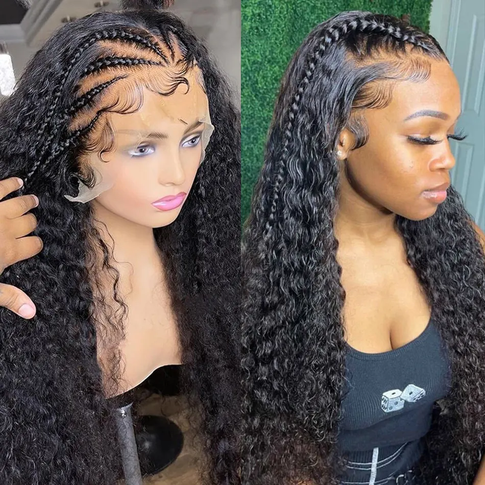 Hd Lace Frontal Wig Human Hair Raw Brazilian Human Hair Braided Lace Front Wigs For Black Women Glueless Full HD Lace Wig Vendor