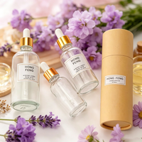 Flacon de sérum pour soins de la peau personnalisé 10ml 15ml 30ml 1oz 2oz 100ml, flacon compte-gouttes en verre vide rose givré, bleu mat, blanc mat avec boîte