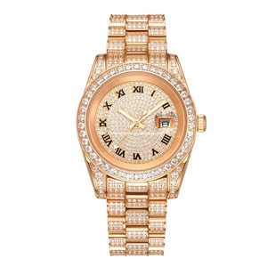 Fournisseur de montres personnalisées avec logo OEM, mouvement Miyota Quartz, serties de diamants, acier inoxydable, 40 mm, zirconium cubique 3A - Product Image 5