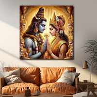 Décoration de maison de luxe avec peintures sur toile imprimées haute définition, statues, peintures en porcelaine de cristal et peintures murales LED