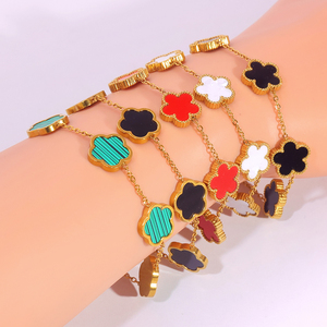 <span class=keywords><strong>Pulsera</strong></span> GPPDLUCK de Alta Calidad en Acero Inoxidable Bañada en Oro de 18k con Ágata Exquisita, Joyería Clásica de la <span class=keywords><strong>Suerte</strong></span> a la Moda para Mujer - Product Image 1