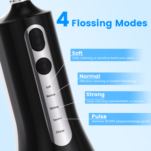 Ricaricabile personalizzabile da viaggio serbatoio dell'acqua irrigatore pulizia orale 4 modalità interdentale Flosser portatile senza filo acqua - Product Image 3